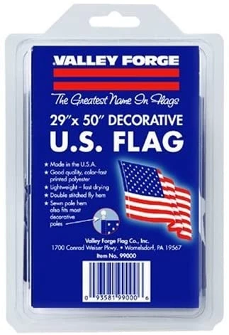 Valley Forge 99000-1 USA Flag, 2-1/2 ft. W, 4 ft. H, Polycotton 3 Valley Forge 99000-1 USA Flag, 2-1/2 ft. W, 4 ft. H, Polycotton
