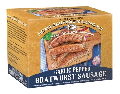 Hi Mountain Seasonings Garlic Pepper Bratwurst Sausage Kit 3 Hi Mountain Seasonings Garlic Pepper Bratwurst Sausage Kit