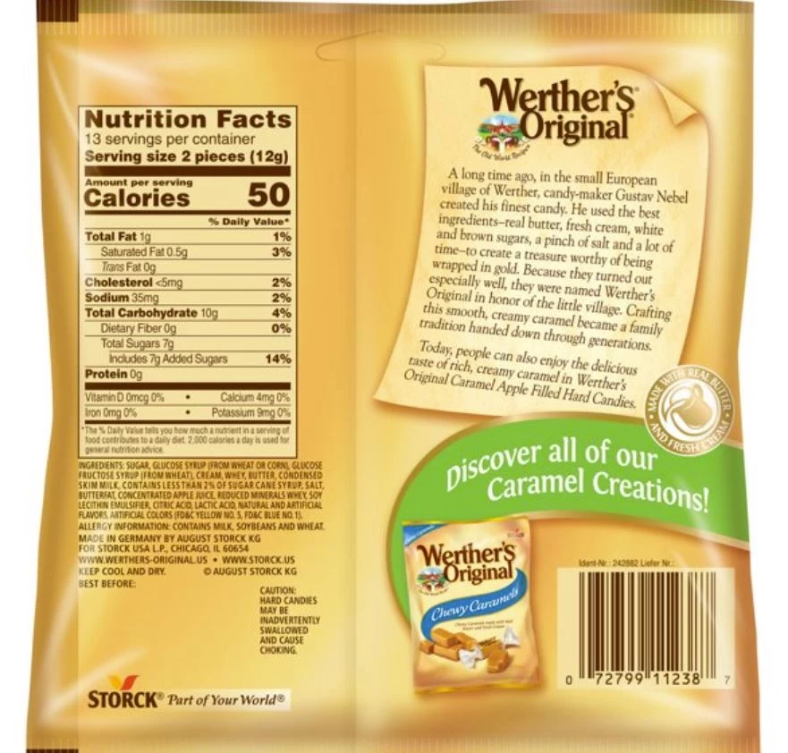 Werther's Original Hard Apple Filled Caramel Candy, 5.5 oz 4 Werther's Original Hard Apple Filled Caramel Candy, 5.5 oz - Image 2