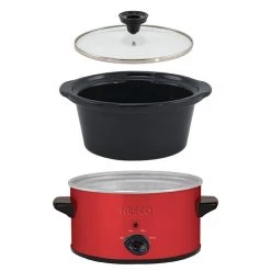 Nesco 1.5 Qt Metallic Red Slow Cooker -Home Food Life Store 1 5 quart red slow cooker exploded view