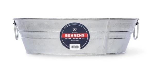 Behrens 3 Gallon Hot Dipped Steel Mini Round Low Flat Tub 3 Behrens 3 Gallon Hot Dipped Steel Mini Round Low Flat Tub
