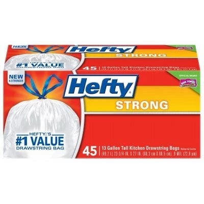 Hefty Strong 13 GAL Drawstring Kitchen Bag – 45 Count 3 Hefty Strong 13 GAL Drawstring Kitchen Bag – 45 Count