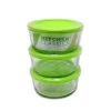 Kitchen Classics Storage 6 Piece 4 Cup Round Glass Storage in Green -Home Food Life Store 39730006 1