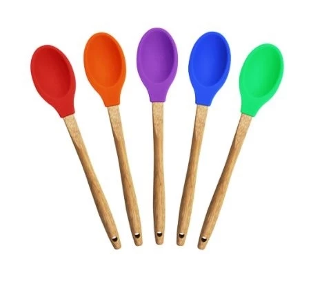 Diamond Visions 11-1840 Bamboo Handle Silicone Spoon - Assorted 3 Diamond Visions 11-1840 Bamboo Handle Silicone Spoon - Assorted