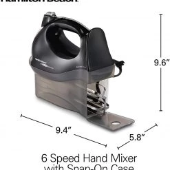 Hamilton Beach Hand Mixer with Snap-On Case - Black 18 Hamilton Beach Hand Mixer with Snap-On Case - Black -Home Food Life Store 5591050 7 2