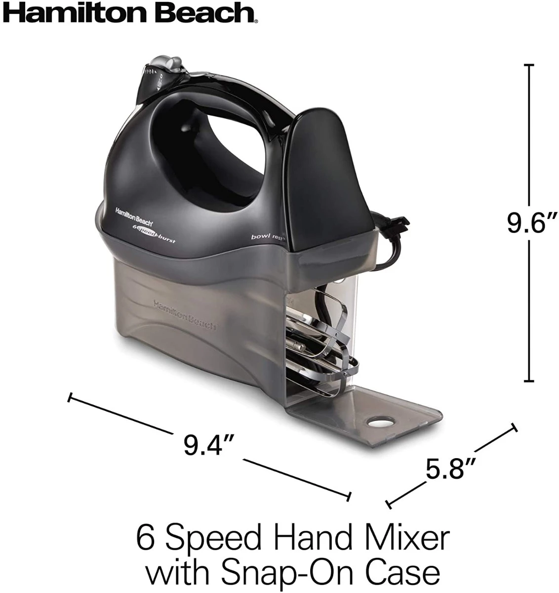 Hamilton Beach Hand Mixer with Snap-On Case - Black 10 Hamilton Beach Hand Mixer with Snap-On Case - Black - Image 8