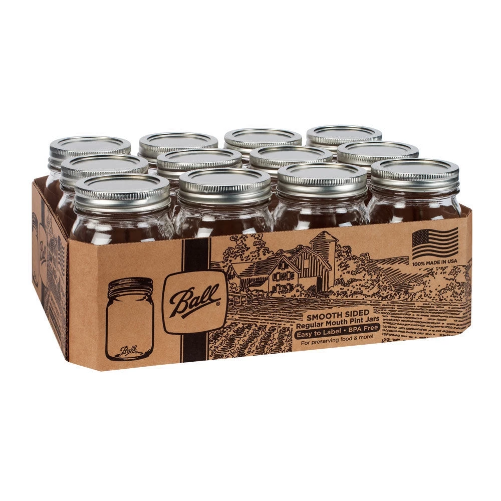 Ball Smooth-Sided Regular Mouth Pint Jars, 12 Ct. 4 Ball Smooth-Sided Regular Mouth Pint Jars, 12 Ct. - Image 2