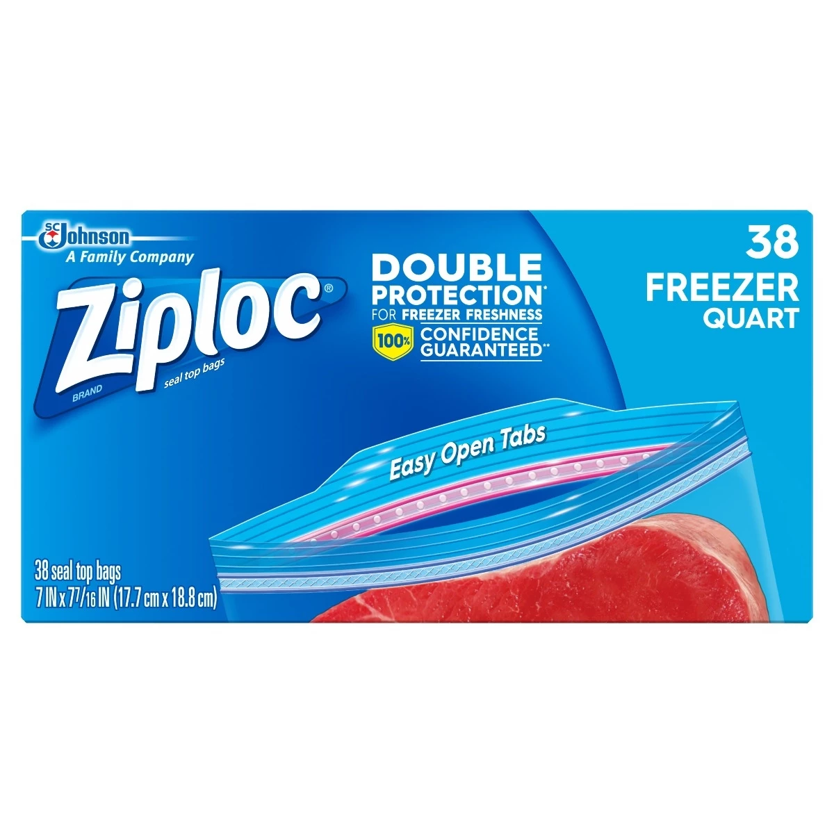 Ziploc Quart Freezer Bags, 38 ct 3 Ziploc Quart Freezer Bags, 38 ct
