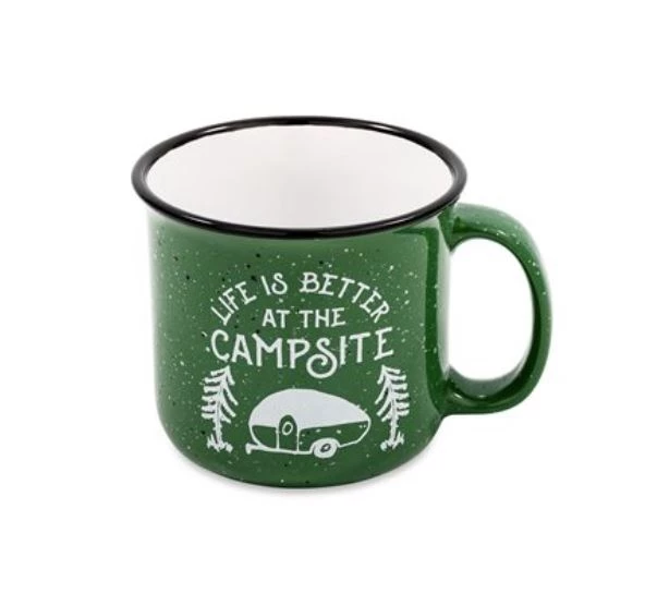 Camco Life is Better at the Campsite Speckled Mug, Green, RV Design 3 Camco Life is Better at the Campsite Speckled Mug, Green, RV Design