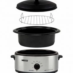 Nesco 6 Qt. Stainless Steel Roaster with Porcelain Cookwell -Home Food Life Store 80480583 1