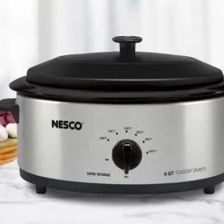 Nesco 6 Qt. Stainless Steel Roaster with Porcelain Cookwell -Home Food Life Store 80480583 3