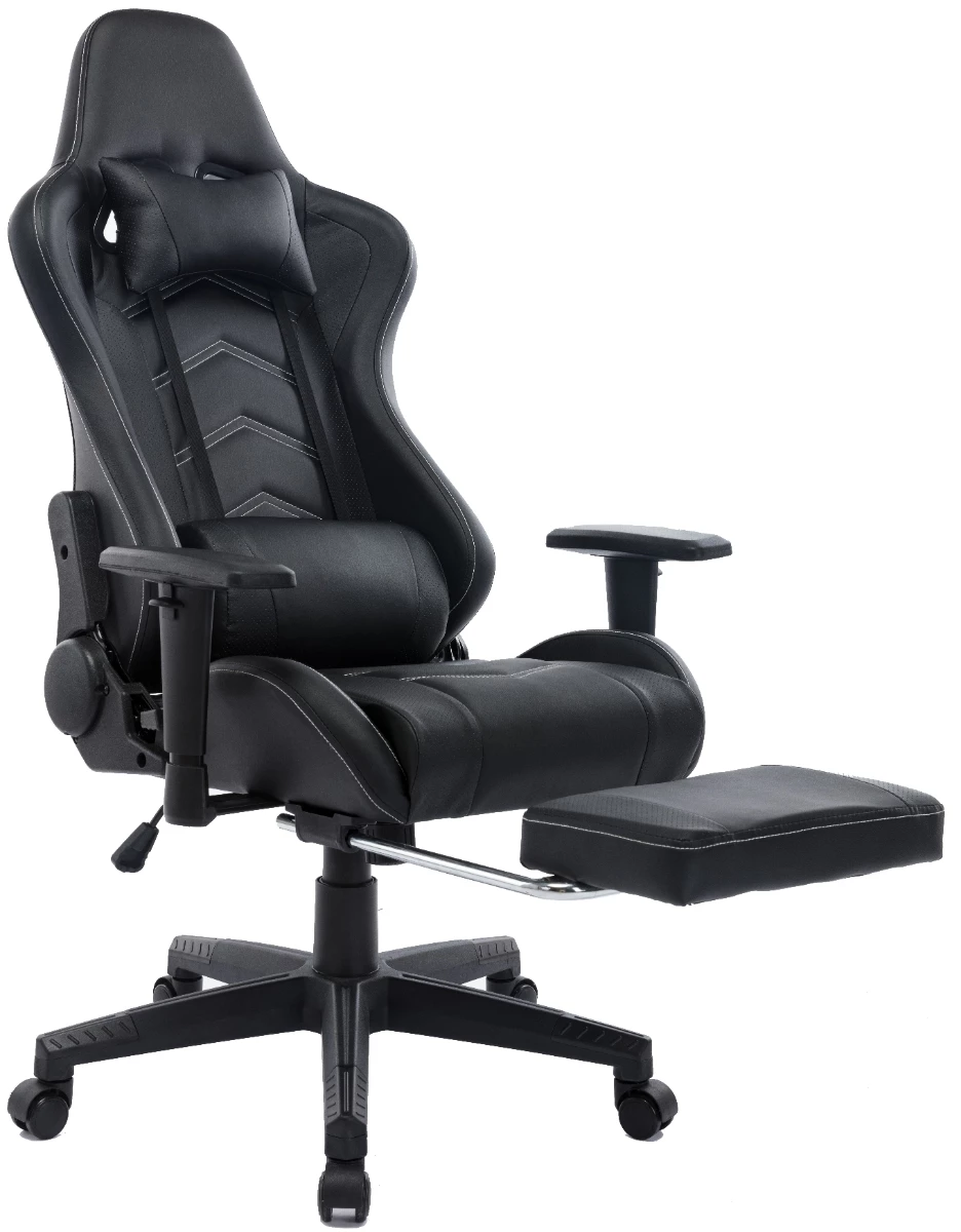 Seasonal Expressions Gaming Chair, Black/Black 3 Seasonal Expressions Gaming Chair, Black/Black