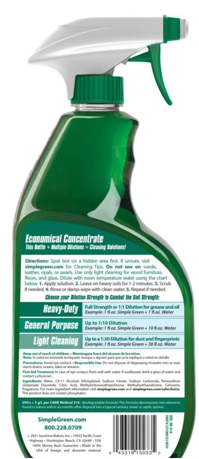 Simple Green All Purpose Cleaner & Degreaser, 32 Oz. 4 Simple Green All Purpose Cleaner & Degreaser, 32 Oz. - Image 2