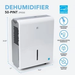 Perfect Aire 50-Pint Flat Panel Energy Star Dehumidifier MODEL #: 2PFD50 16 Perfect Aire 50-Pint Flat Panel Energy Star Dehumidifier MODEL #: 2PFD50 -Home Food Life Store enhanced content dehumidifiers 2pfd50 dims