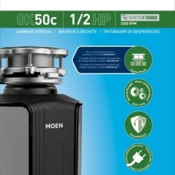 Moen GX Series 1/2 Horsepower Garbage Disposal -Home Food Life Store gx50c 4