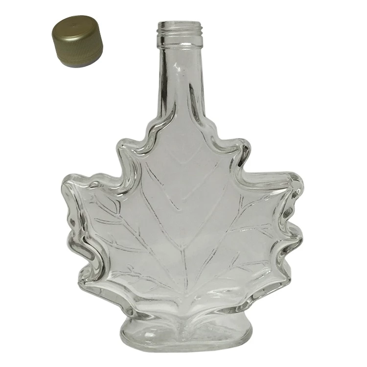 CDL Roth Sugar Bush Maple Leaf Shaped Glass Bottle 3 CDL Roth Sugar Bush Maple Leaf Shaped Glass Bottle