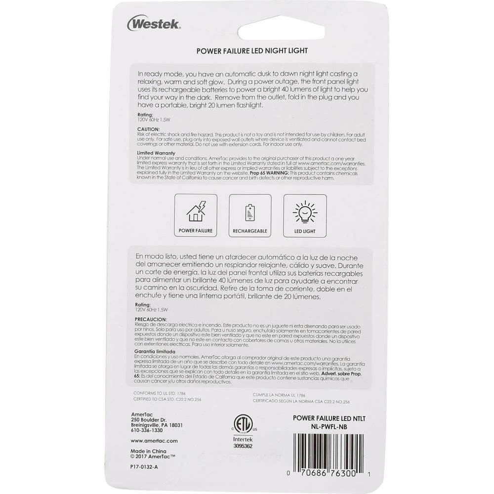 Amertac Power Failure LED Night Light 8 Amertac Power Failure LED Night Light - Image 6
