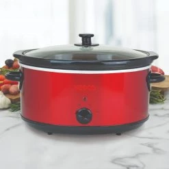 Nesco 6 Qt. Analog Metallic Red Slow Cooker -Home Food Life Store sc 6 22 5 10x10 1